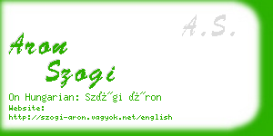 aron szogi business card